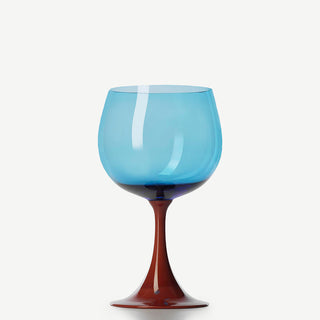Nason Moretti Burlesque bourgogne red wine chalice coral red and aquamarine - Buy now on ShopDecor - Discover the best products by NASON MORETTI design