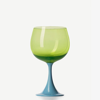 Nason Moretti Burlesque bourgogne red wine chalice light blue and acid green - Buy now on ShopDecor - Discover the best products by NASON MORETTI design