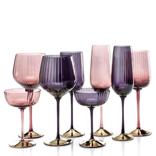 Nason Moretti Cote d'or striped red wine chalice violet - Buy now on ShopDecor - Discover the best products by NASON MORETTI design