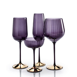 Nason Moretti Cote d'or striped white wine chalice periwinkle - Buy now on ShopDecor - Discover the best products by NASON MORETTI design