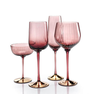 Nason Moretti Cote d'or striped red wine chalice violet - Buy now on ShopDecor - Discover the best products by NASON MORETTI design