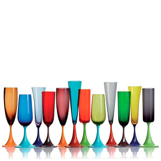 Nason Moretti Guepiere champagne flute coral red and aquamarine - Buy now on ShopDecor - Discover the best products by NASON MORETTI design