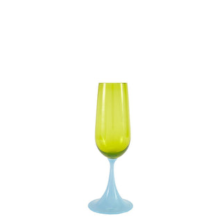 Nason Moretti Guepiere champagne flute light blue and acid green - Buy now on ShopDecor - Discover the best products by NASON MORETTI design