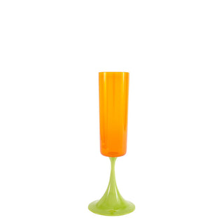 Nason Moretti Guepiere champagne flute pea green and orange - Buy now on ShopDecor - Discover the best products by NASON MORETTI design