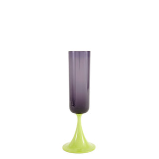 Nason Moretti Guepiere champagne flute pea green and blue periwinkle - Buy now on ShopDecor - Discover the best products by NASON MORETTI design