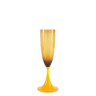 Nason Moretti Guepiere champagne flute yellow sunflower and brown - Buy now on ShopDecor - Discover the best products by NASON MORETTI design