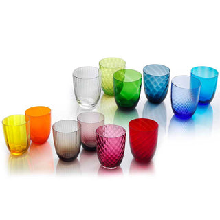 Nason Moretti Idra striped set 16 glasses different colors - Buy now on ShopDecor - Discover the best products by NASON MORETTI design