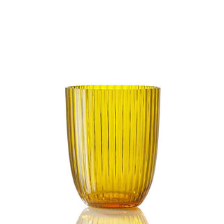 Nason Moretti Idra striped water glass - Murano glass Nason Moretti yellow - Buy now on ShopDecor - Discover the best products by NASON MORETTI design
