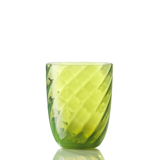 Nason Moretti Idra twisted optic water glass - Murano glass Nason Moretti Acid green - Buy now on ShopDecor - Discover the best products by NASON MORETTI design