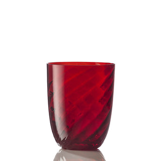 Nason Moretti Idra twisted optic water glass - Murano glass Nason Moretti Red - Buy now on ShopDecor - Discover the best products by NASON MORETTI design