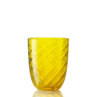 Nason Moretti Idra twisted optic water glass - Murano glass Nason Moretti yellow - Buy now on ShopDecor - Discover the best products by NASON MORETTI design
