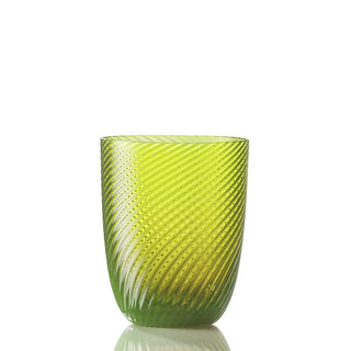 Nason Moretti Idra twisted striped water glass - Murano glass Nason Moretti Acid green - Buy now on ShopDecor - Discover the best products by NASON MORETTI design