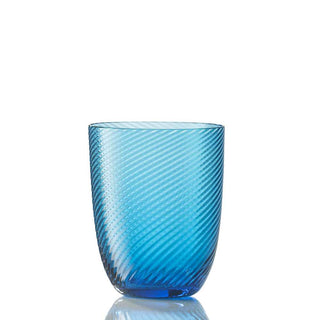 Nason Moretti Idra twisted striped water glass - Murano glass Nason Moretti Aquamarine - Buy now on ShopDecor - Discover the best products by NASON MORETTI design