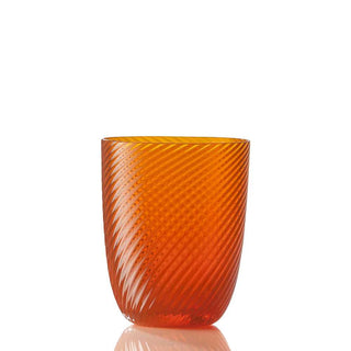 Nason Moretti Idra twisted striped water glass - Murano glass Nason Moretti Orange - Buy now on ShopDecor - Discover the best products by NASON MORETTI design