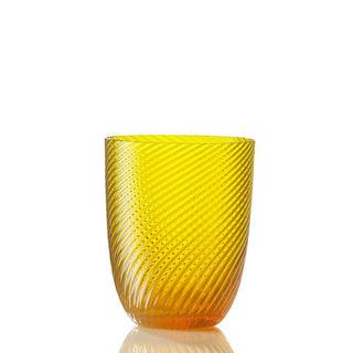 Nason Moretti Idra twisted striped water glass - Murano glass Nason Moretti yellow - Buy now on ShopDecor - Discover the best products by NASON MORETTI design