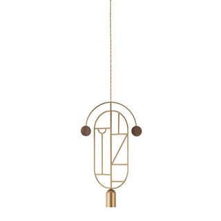 Nomon Wooden Dots pendant lamp gold structure 1 element Walnut WD07 - Buy now on ShopDecor - Discover the best products by NOMON design