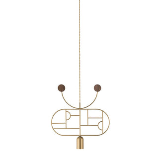 Nomon Wooden Dots pendant lamp gold structure 1 element Walnut WD08 - Buy now on ShopDecor - Discover the best products by NOMON design
