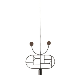 Nomon Wooden Dots pendant lamp graphite structure 1 element Walnut WD08 - Buy now on ShopDecor - Discover the best products by NOMON design