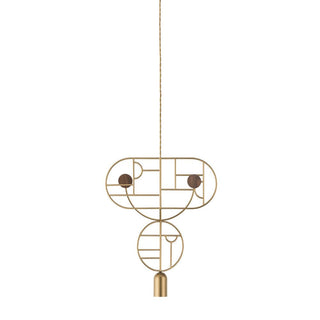 Nomon Wooden Dots pendant lamp gold structure 2 elements Walnut WDS07 - Buy now on ShopDecor - Discover the best products by NOMON design