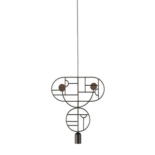Nomon Wooden Dots pendant lamp graphite structure 2 elements Walnut WDS07 - Buy now on ShopDecor - Discover the best products by NOMON design