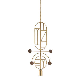 Nomon Wooden Dots pendant lamp gold structure 2 elements Walnut WDS08 - Buy now on ShopDecor - Discover the best products by NOMON design