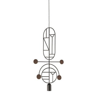 Nomon Wooden Dots pendant lamp graphite structure 2 elements Walnut WDS08 - Buy now on ShopDecor - Discover the best products by NOMON design