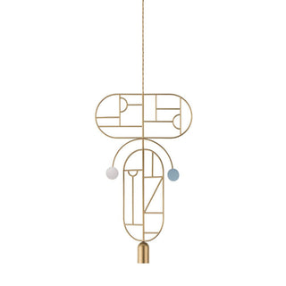 Nomon Wooden Dots pendant lamp gold structure 2 elements Multicolour WDS09 - Buy now on ShopDecor - Discover the best products by NOMON design