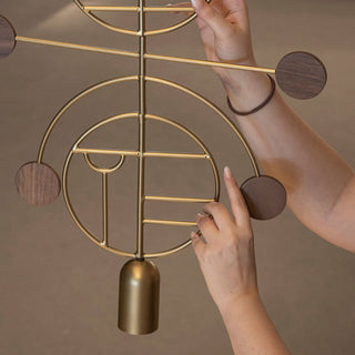 Nomon Wooden Dots pendant lamp gold structure 2 elements - Buy now on ShopDecor - Discover the best products by NOMON design