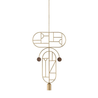 Nomon Wooden Dots pendant lamp gold structure 2 elements Walnut WDS09 - Buy now on ShopDecor - Discover the best products by NOMON design