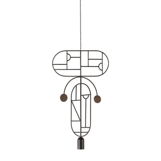 Nomon Wooden Dots pendant lamp graphite structure 2 elements Walnut WDS09 - Buy now on ShopDecor - Discover the best products by NOMON design