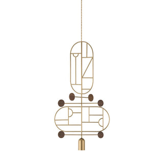 Nomon Wooden Dots pendant lamp gold structure 2 elements Walnut WDS13 - Buy now on ShopDecor - Discover the best products by NOMON design
