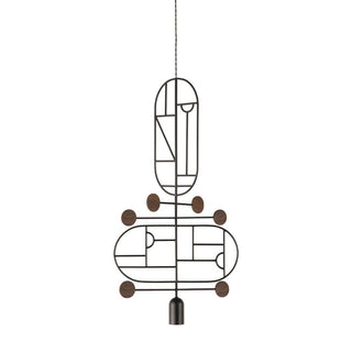 Nomon Wooden Dots pendant lamp graphite structure 2 elements Walnut WDS13 - Buy now on ShopDecor - Discover the best products by NOMON design