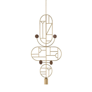 Nomon Wooden Dots pendant lamp gold structure 3 elements Walnut WDS15 - Buy now on ShopDecor - Discover the best products by NOMON design