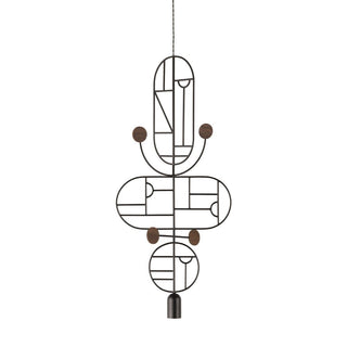 Nomon Wooden Dots pendant lamp graphite structure 3 elements Walnut WDS15 - Buy now on ShopDecor - Discover the best products by NOMON design