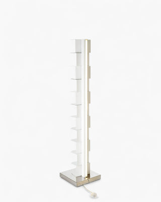 Opinion Ciatti Ptolomeo Luce vertical bookcase with LED lighting Steel White 160 cm. - 63 in. - Buy now on ShopDecor - Discover the best products by OPINION CIATTI design