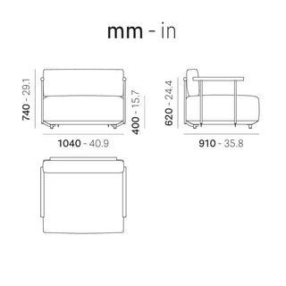 Pedrali Arki Sofa Plus with armrests - Buy now on ShopDecor - Discover the best products by PEDRALI design