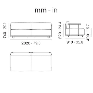 Pedrali Arki Sofa Plus with armrests - Buy now on ShopDecor - Discover the best products by PEDRALI design