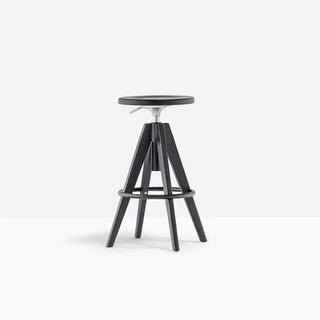 Pedrali Arki-Stool ARKW6 oak stool with steel footrest