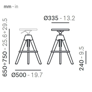 Pedrali Arki-Stool ARKW6 oak stool with steel footrest - Buy now on ShopDecor - Discover the best products by PEDRALI design