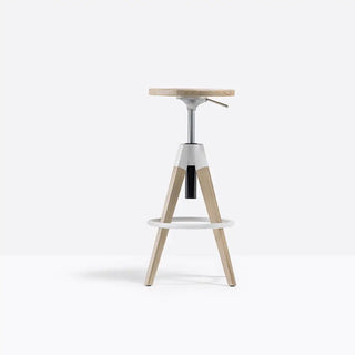 Pedrali Arki-Stool ARKW6 oak stool with steel footrest - Buy now on ShopDecor - Discover the best products by PEDRALI design