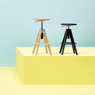 Pedrali Arki-Stool ARKW6 oak stool with steel footrest