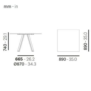 Pedrali Arki-Table with solid laminate top