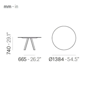 Pedrali Arki-Table Wood with solid laminate top