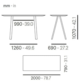 Pedrali Arki-Table Wood ARKW107 high table with solid laminate top