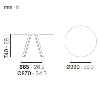 Pedrali Arki-Table Wood with solid laminate top