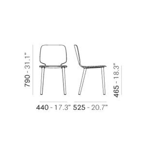 Pedrali Babila 2700 ash chair - Buy now on ShopDecor - Discover the best products by PEDRALI design