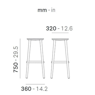 Pedrali Babila ash stool