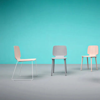 Pedrali Babila 2720 ash chair with steel sled base