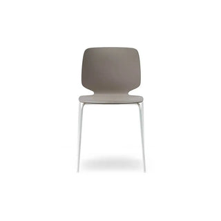 Pedrali Babila 2730 chair with white steel legs and tecnopolymer shell