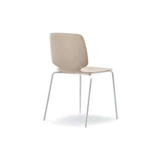 Pedrali Babila 2730 chair with white steel legs and tecnopolymer shell